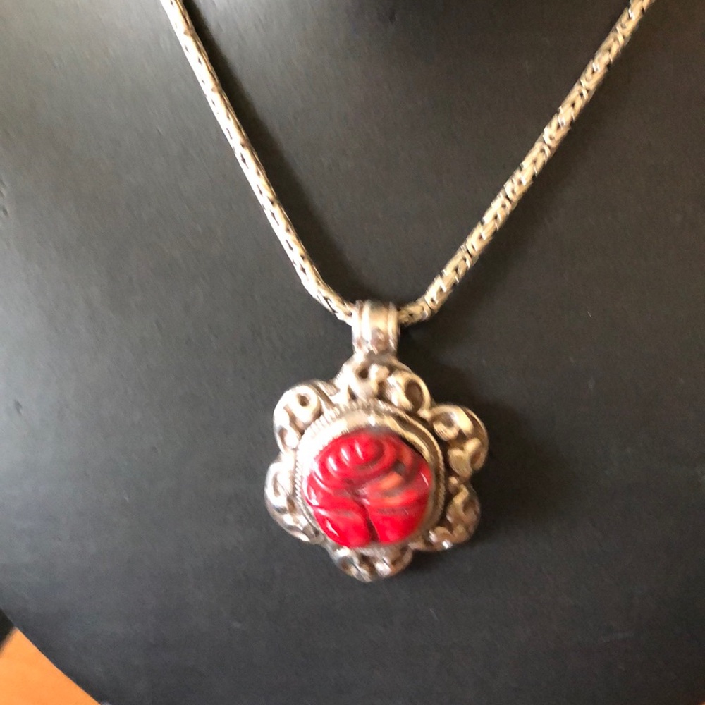 Pendant-Carved Red Coral